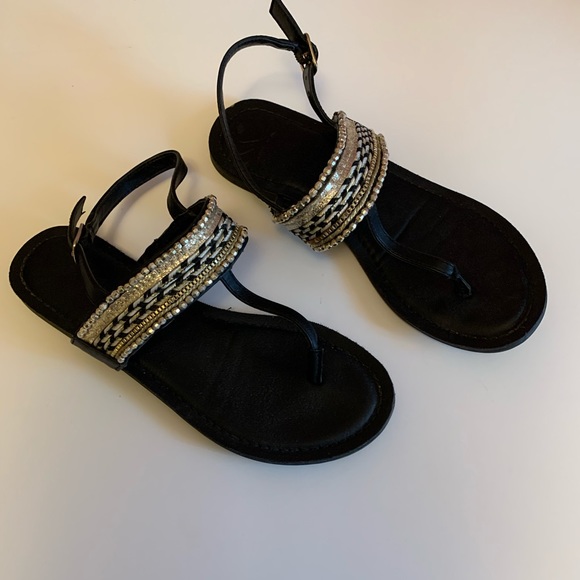Fergalicious Shoes - 22. Black and Gold Fergalicious Sandals